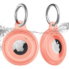 【数量限定】2枚セット AirTagケース IPX8防水 キーリング付き 軽量 耐衝撃性 全面保護 エアタグ用 取り付け簡単 紛失防止に適用 AirTagキーホルダー(ピンク)