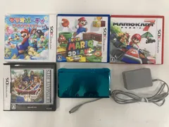 ニンテンドー Nintendo 3DS 本体 ターコイズ ゲーム ソフト 4本 付き ACアダプター 2GSDカード 付属