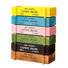 【新品】 [Queen-b] 多肉植物 木箱 ６色セット プランター レトロ フラワー ボックス 寄せ植え 箱 観葉植物 サボテン 植木鉢 収納 アンティーク 木製 ウッド ガーデニング 0