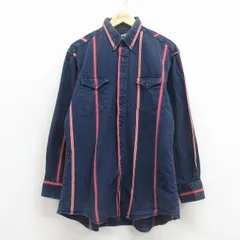 L/古着 ラングラー 長袖 ウエスタン シャツ メンズ 90年代 90s コットン USA製 紺他 26jan23のサムネイル
