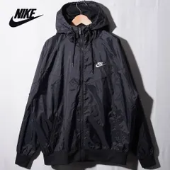 ナイキ NIKE ナイロンジャケット ウインドランナー L ブラック ロゴ刺繍 ラグラン WINDRUNNER ストリート オーバーサイズ スポーツミックス 古着 C360