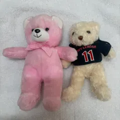 ピンク/アイボリー クマのぬいぐるみ セット