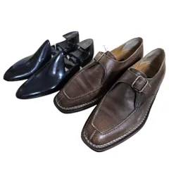 ◆ ストール マンテラッシ SUTOR MANTELLASSI 革靴 モンクストラップシューズ サイズ41 ブラウン メンズ シューキーパー付 中古品◆ V631NC