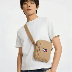 新品 トミーヒルフィガー 高品質ヨーロッパ輸入モデル TOMMY HILFIGER ショルダーバッグ メンズ TOMMY JEANS UTILITY DAILY REPORTER ベージュ AM0AM13879 AEN