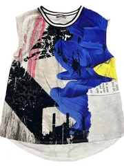 ザラ ZARA ノースリーブトップス 総柄プリント マルチカラー S