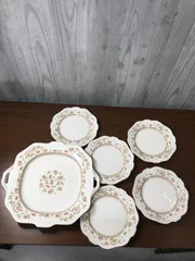 ◎I937【未使用品】NORITAKE　花柄プレート大皿1枚　小皿5枚（ｍ.y）