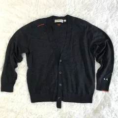 ANYA HINDMARCH UNIQLOウール100% ニットカーディガン／サイズS グレー リボン刺繍 Vネック レディース ユニクロ 美品