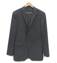 BURBERRY BLACK LABELバーバリー ブラックレーベル テーラードジャケットSuper 120'S 羊毛 メタルボタン Lサイズ グレー/メンズ/FF2822