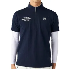 新品 [フィラ] ゴルフ 半袖ハーフジップシャツ＋長袖インナー 2点セット 吸汗速乾 UVカット 785500 メンズ ネイビー