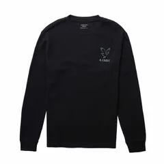 アメリカンイーグル AMERICAN EAGLE メンズ 長袖 サーマルグラフィックTシャツ ワッフル ロンT AE ロングスリーブ ブラック