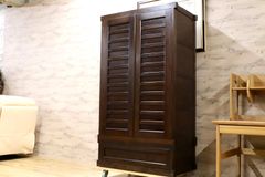美品】大川家具 古賀清木工 木製 クローゼット ワードローブ 姿見