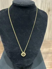 中古美品正規品　Christian Dior ディオール ネックレス CD ラインストーン ゴールドカラー  アクセサリー