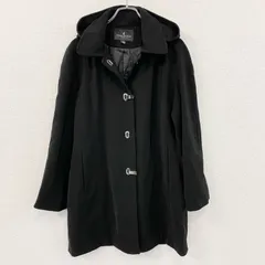 古着 used　LONDON FOG　ロンドンフォグ　ステンカラーコート　フック仕様　フード取り外し可　黒　ブラック　Lサイズのサムネイル