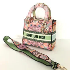 クリスチャン ディオール　レディDライト　エンブロイダリーキャンバス　ミディアム　サッチェルバッグ