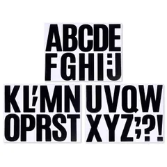 【数量限定】数字 シール 大きい アルファベット ステッカー 番号 ナンバーシール文字シール 防水 白 黒 ブラック ホワイト 3枚セット (4インチ ブラック アルファベット)
