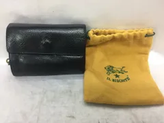 IL BISONTE イルビゾンテ イタリア製 レザー 2つ折り財布 保存袋付き カラー：ブラック