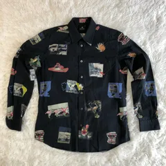 PS Paul Smith コットンシャツ／メンズ M 黒 総柄プリント 長袖 ポールスミス