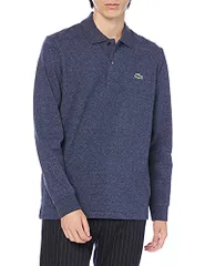 新品 [ラコステ] ポロシャツ [公式] 長袖 リブ カラ-ポロシャツ L1313 (杢・長袖) メンズ ダークインディゴブルー 2