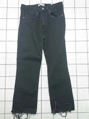 ◇ Θ ザラ ZARA EUR40 ブラック系カットオフデニムパンツ レディース E  【1602240009349】