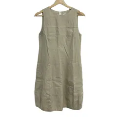 FOXEY(フォクシー) ワンピース サイズ38 M レディース - 34206 ベージュ ノースリーブ/ひざ丈/麻