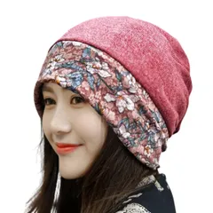 [Liebendo] ニットキャップ 帽子 ニット帽子 レディース 医療用帽子 キャップ ケア帽子 ニット帽 ワッチキャップ ヘアバンド 秋 冬 室内帽子 おしゃれ 花柄 ニットキャップ プレゼント 女性 人気 可愛い かわ [ピンク] [Free Size]