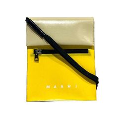 MARNI マルニ キーリング付き ミニポーチ 小物ケース イエロー ベージュ MARNI マルニ キーリング付き ミニポーチ 小物ケース イエロー
