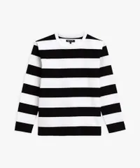 新品 [agnes b.] [アニエスべー] ボーダー ロングスリーブ Tシャツ J019 TS レディース 1(S) ブラック