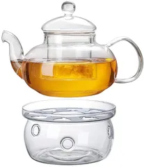 【在庫処分】ティーウォーマー ガラス 直径約12cm カボチャ型 キャンドルウォーマー ティーポット用保温 ティーライトホルダー お茶 麦茶 紅茶 工芸茶 コーヒー フォンデュ おしゃれ (通常型セット)