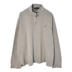 Polo by Ralph Lauren ポロ ラルフローレン ハーフジップ コットンセーター グレー(メンズ XL)中古 古着 X4840