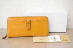 未使用 定価約17000円 ダコタ 長財布 Dakota 財布 ラウンドファスナー長財布 本革 クラプトン レディース 女性　マスタード 管理番号:5X609