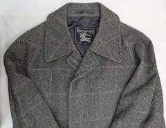 N【保管品】Burberry バーバリー コート 毛 カシミヤ グレー チェック柄