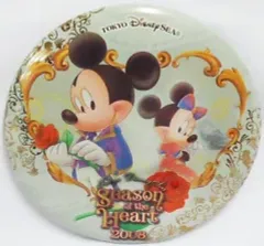 【中古】バッジ・ピンズ(キャラクター) ミッキーマウス＆ミニーマウス 缶バッチ(ホワイト) 「東京ディズニーシー・シーズン・オブ・ハート2008」 東京ディズニーシー限定