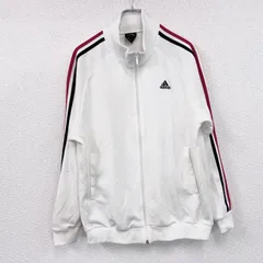 古着 used　00s　adidas　アディダス　トラックジャケット/ジャージ　パフォーマンスロゴ　白　ホワイト　Mサイズ