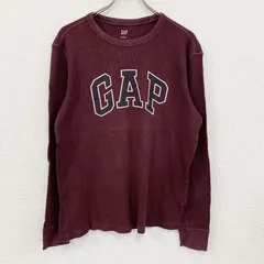 古着 used　GAP　ギャップ　長袖Tシャツ/ロンT　ワッフル生地　デカロゴ　ボルドー　ワインレッド　Lサイズ