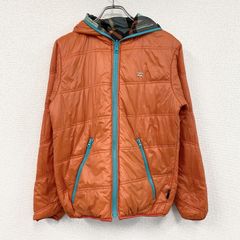 古着 used BILLABONG ビラボン フルジップナイロンジャケット 中綿入り ハの字ポケット リバーシブル オレンジ チェック柄