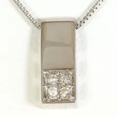 K18WG ネックレス ダイヤモンド 0.03ct 総重量約1.7g 約39cm