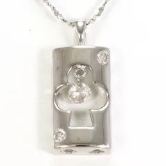 K18WG ネックレス ダイヤモンド 0.13ct 総重量約2.3g 約40cm