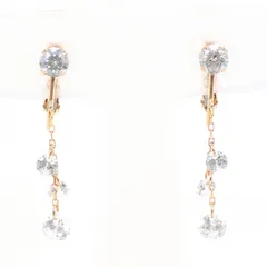 ヨンドシー 4℃ K10PG イヤリング clip-on earrings ジルコニア 総重量約1.4g