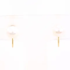 K18YG イヤリング clip-on earrings パール（真珠） 総重量約1.3g