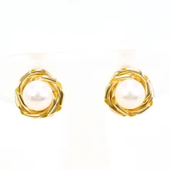 K18YG イヤリング clip-on earrings パール（真珠） 総重量約3.8g