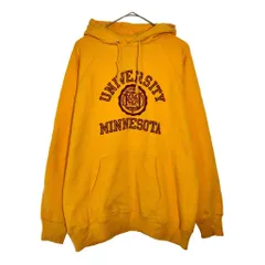 80年代 USA製 Champion チャンピオン スウェット パーカー カレッジ イエロー(メンズ X-LARGE)中古 古着 X4841