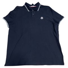 【最終値下げ】MONCLER ダークネイビー ポロシャツL MONCLER】ポロシャツ リンガー ワンポイントロゴ ネイビー (S) - メルカリ