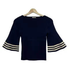 demylee(デミリー) 七分袖セーター サイズS レディース - ダークネイビー×アイボリー ボーダー