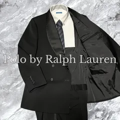 未使用級 Polo by Ralph Lauren ポロバイラルフローレン セットアップ スーツ 上下セット ダブルブレスト タキシード ウール ブラック 黒色 サイズ94A5 M相当