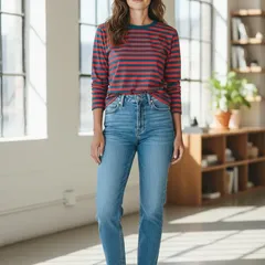 4  F-015-468　未使用  アニエスベー   agnes b.　 ボーダーシャツ