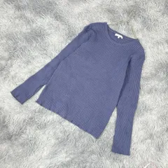 【GLOBAL WORK】長袖リブニット レーヨン混 (L) カジュアル