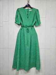 179 グリーン花柄ワンピース