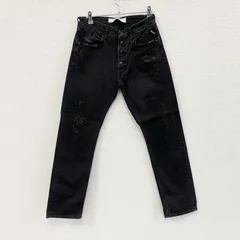 古着 used　REPLAY　リプレイ　デニムパンツ/ジーンズ　ダメージデザイン　ボタンフライ　黒　ブラック　30サイズ