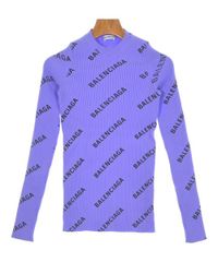 BALENCIAGAバレンシアガ紺セーターネイビーデザインニット長袖XS 