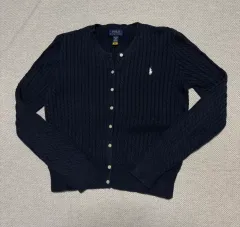 ポロ ラルフローレン ネイビー ケーブル編み カーディガン